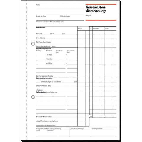 Reisekostenabrechnung Einzelreise, A4, 50 Blatt SIGEL RA515