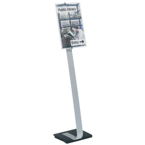 Bodenständer Crystal Sign Stand, A3, metallic-silber DURABLE 4819 23