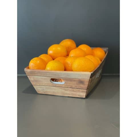 Obstkorb Orangen 4 KG im Packkarton mit Holzoptik FRUITON Orange