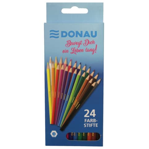 Farbstifte, 24 Stück, Blister, sortiert in Karton-Etui DONAU 3810001-99
