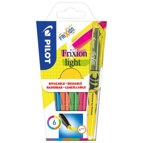 Textmarker FriXion Light Soft, 3,8mm, 6 Stück sortiert PILOT 4136SG6