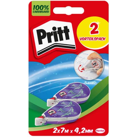 Korrekturroller Mini 7 m x 4,2 mm, ohne Lösungsmittel, 2 Stück PRITT PRB22