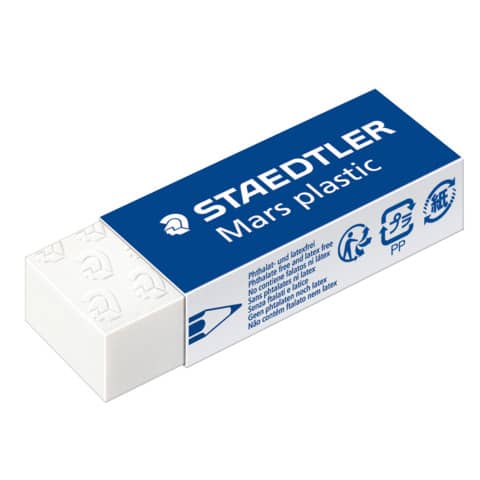 Radierer Mars® plastic, PVC, 65 x 13 x 23 mm, weiß STAEDTLER 526 50