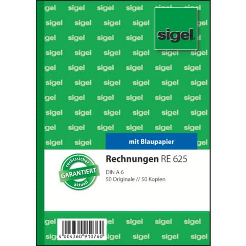 Rechnung, A6, 2x50 Blatt SIGEL RE625