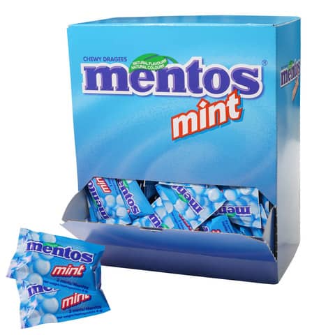 Kaubonbons Mints Duo 250 St. x 2 Dragée   blau,weiß,rot,grün MENTOS 60000133