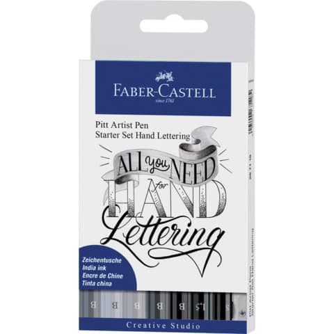 Tuschestift 8ST Handlettering sortiert   Pitt Artist FABER CASTELL 267118