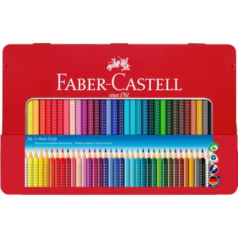 Farbstiftetui Colour Grip, 36er Metalletui FABER CASTELL 112435