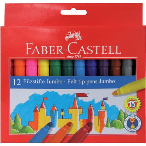 Filzstift Jumbo, 12 Stück, sortiert FABER CASTELL 554312