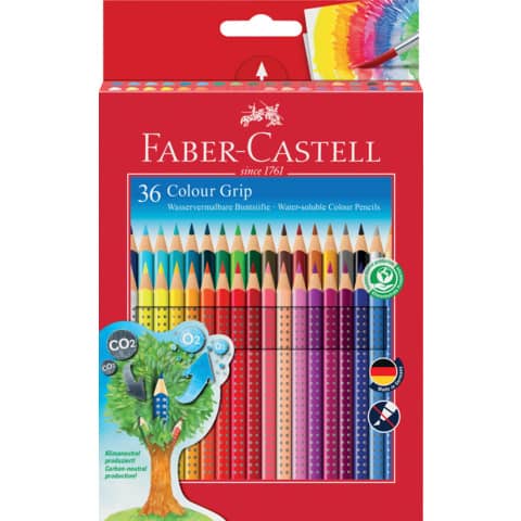 Farbstiftetui Colour Grip, 36er Kartonetui FABER CASTELL 112442