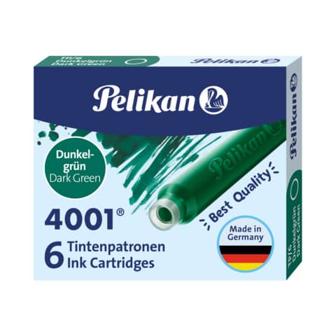 Tintenpatrone 4001® TP/6, 6 Stück, dunkelgrün PELIKAN 400142563