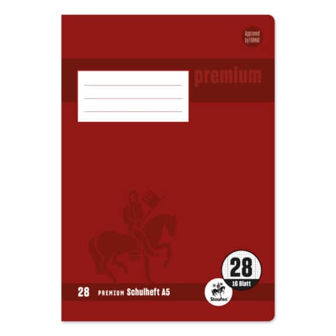 Heft, A5, 90g/m², 16 Blatt, Lin.28, kariert mit Rand STAUFEN PREMIUM 734010378