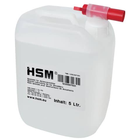 Aktenvernichteröl, Nachfüllkanister, 5000 ml HSM 1235997501