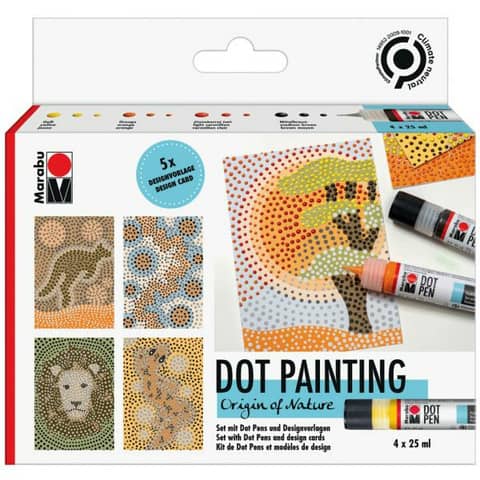 Kreativmarkerset Dot Pen Set Origin of Nature, 9-teilig MARABU 1801000000080