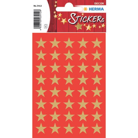 Sticker Sterne 5-Zackig, gold Ø 13 mm, 120 Stück HERMA 3412