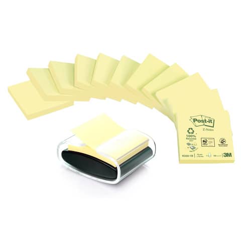 Haftnotizspender Recycling Z-Notes+12 Blöcke, gelb POST-IT C2014Y12