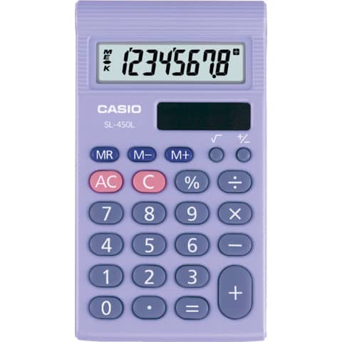 Taschenrechner Solar 8-stellig blau   für Einsteiger CASIO SL-450S