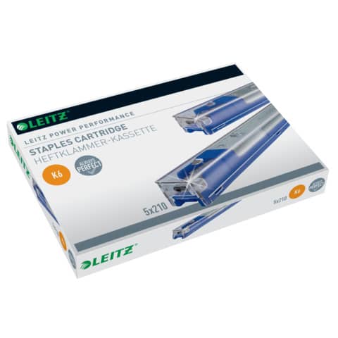 Heftklammerkassette Power Performance K6, 5x210 Stück, blau LEITZ 5591-00-00