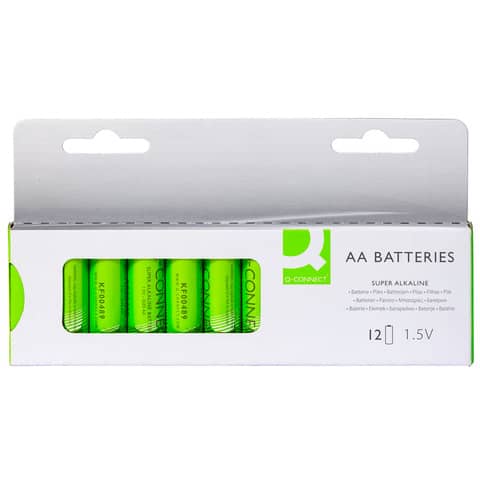 Batterie Alkali-Mangan, LR6/AA/Mignon, 12 Stück Q-CONNECT KF00644