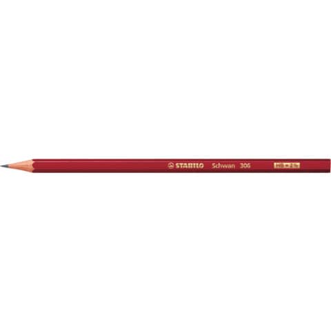 Bleistift Schwan®, HB, rot STABILO 306/HB