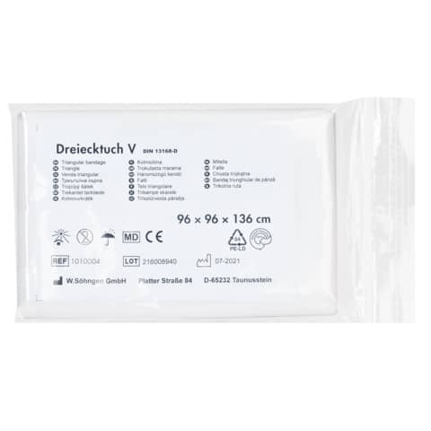 Dreiecktuch V DIN 13168 reinweiß SÖHNGEN 1010004