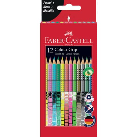 Farbstifte Colour Grip, 12 Stück FABER CASTELL 201569