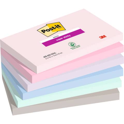 Haftnotizblock Super Sticky Notes Soulful Collection, 76x127mm, 6x90 Blatt, sortiert POST-IT 655-6SS-SOUL