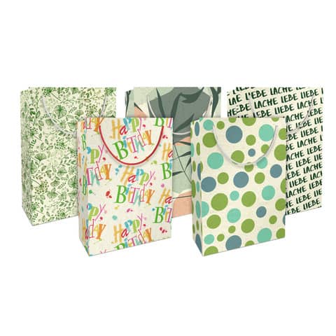 Geschenktragetasche Graspapier, 33x23x11cm, sortiert  4067-24360/PBS