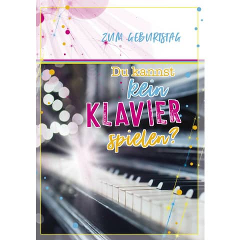 Geburtstagskarte Klavier mit Sound, A4 Apollo 97675