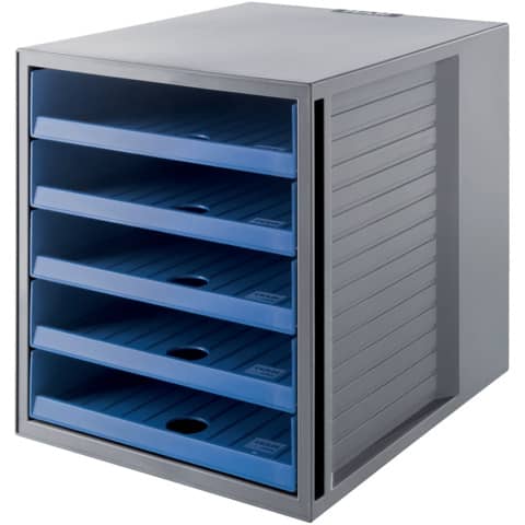 Schubladenbox SCHRANK-SET KARMA 5 offenen Schubladen grau/öko-blau HAN 14018-16