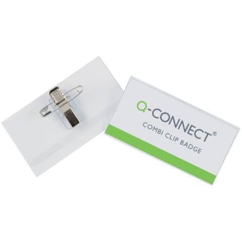 Namensschild mit Clip, 75x40mm, 50 Stück Q-CONNECT KF01568