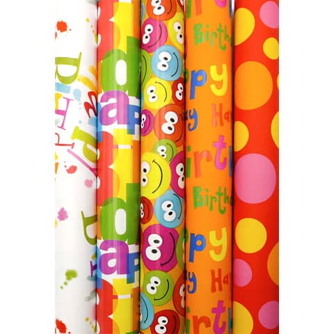 Geschenkpapierrolle Power Birthday, 2mx70cm, sortiert ATELIER 1330-24365/PBS