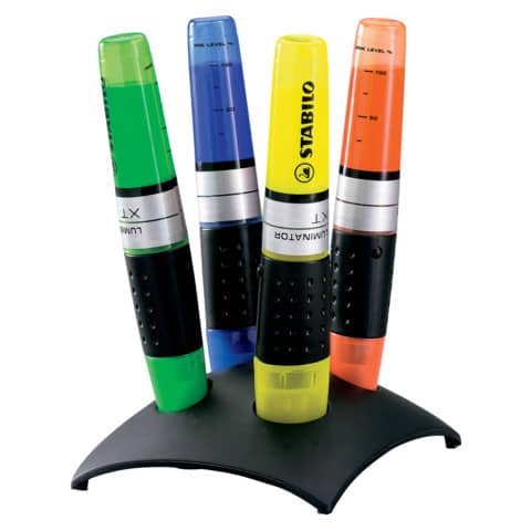 Textmarker LUMINATOR®, 2-5mm,Tischset mit 4 Stiften STABILO 7104-2