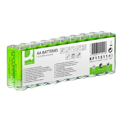 Batterie Alkali-Mangan, LR6/AA/Mignon, 20 Stück Q-CONNECT KF11511