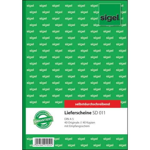 Lieferschein, A5, selbstdurchschreibend, 2x40 Blatt SIGEL SD011