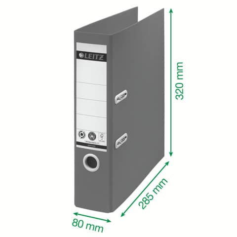 Qualitäts-Ordner Recycle 180°, A4, 80mm, schwarz LEITZ 1018-00-95