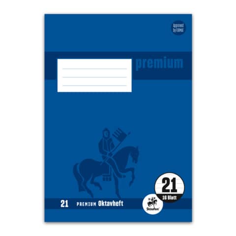 Oktavheft Academy, A6, 32 Blatt, Lin.21, liniert, blau STAUFEN PREMIUM 734010241
