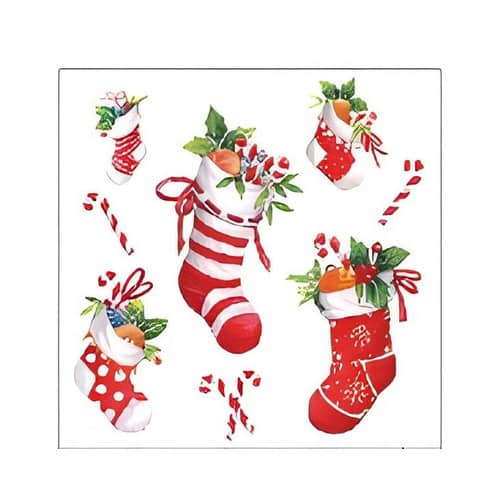 Weihnachts-Motivserviette Strümpfe, 25 x 25 cm, 3-lagig AMBIENTE 32520200