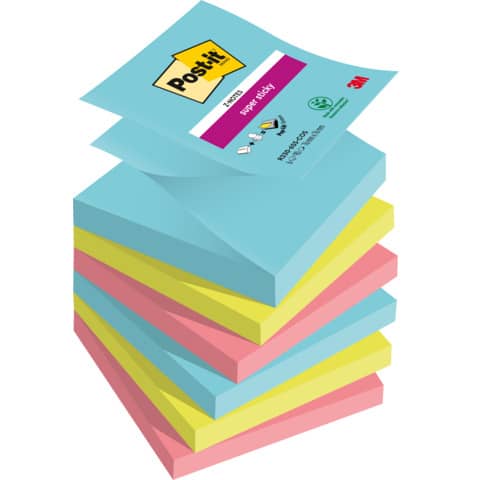 Haftnotizblock Super Sticky Z-Notes Cosmic Collection, 76 x 76 mm, 6 x 90 Blatt POST-IT R330-6SS-COS