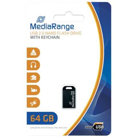 USB Stick mini 2.0, 64GB MEDIARANGE MR923