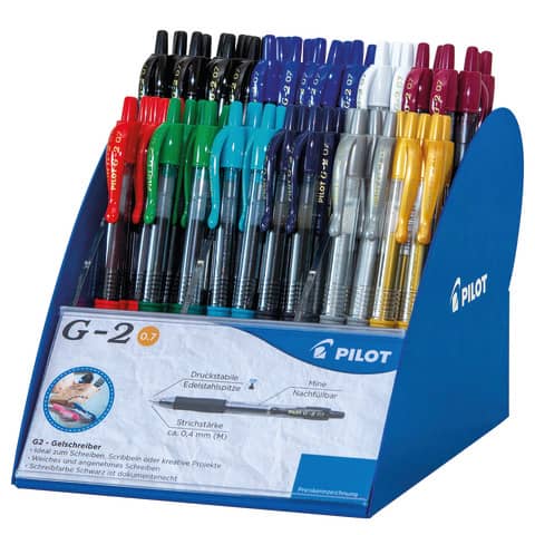 Gelschreiber G2-7, nachfüllbar, langlebig, 0.7mm (M), 72er Permanent Display PILOT 2605D72K