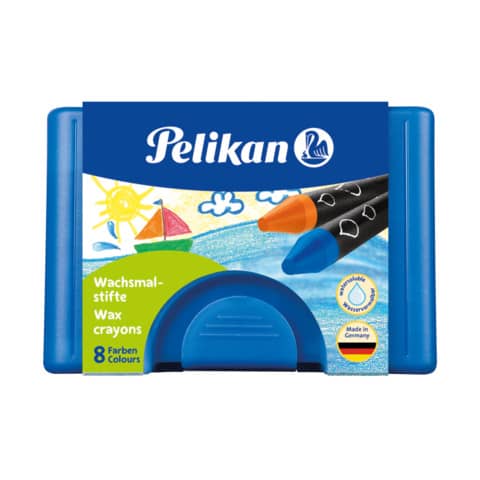 Wachsmalstiftetui wasserlöslich, 8 Stück, blau PELIKAN 300008325
