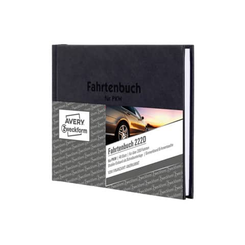 Fahrtenbuch, A6 quer, Hardcover, 96 Blatt für 230 Fahrten AVERY ZWECKFORM 222D