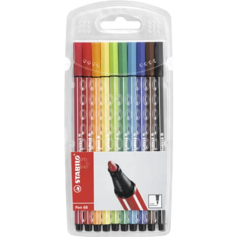 Fasermaler Pen 68 Etui, mit 10 Farben STABILO 6810-PL