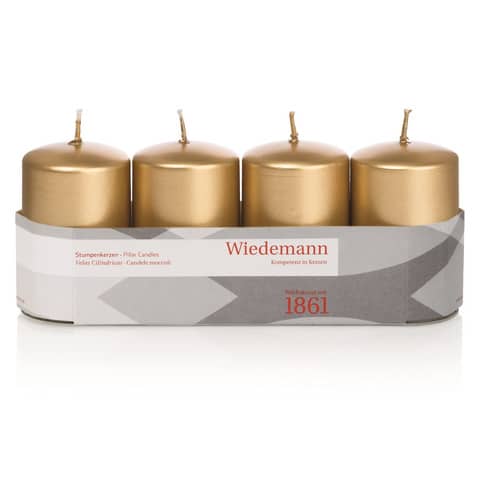 Adventsstumpen-Kerze gold   5cm 8cm  218162.026