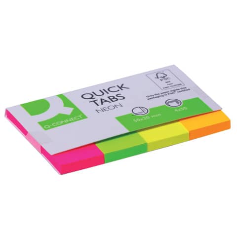 Haftmarker, 4x50 Blatt, 20x50mm, sortiert Q-CONNECT KF01226